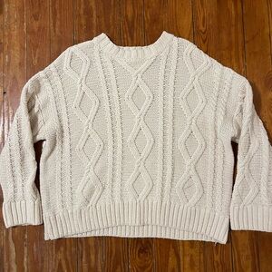 Princess Polly Cream Cable Knit Sweater